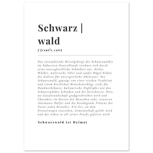 Premium Poster "Definition Schwarzwald"