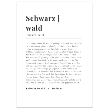 Premium Poster "Definition Schwarzwald"